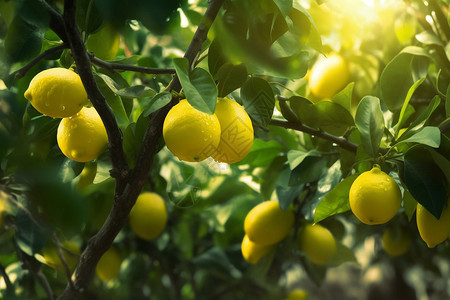 柠檬树自然背景高清图片