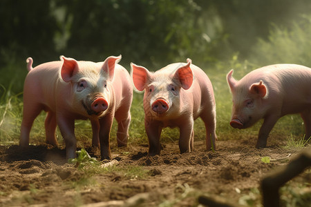 农场里的小种猪背景图片