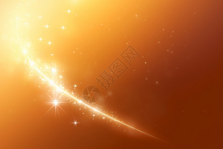 橙色星光特效金色背景上璀璨的星光设计图片