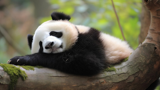 黑白可爱熊猫熊猫背景