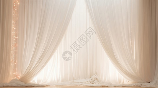 白色的窗帘背景图片