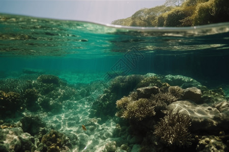 海底珊瑚礁湖水盐水鱼高清图片