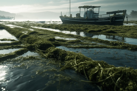 海带紫菜海带农场背景设计图片