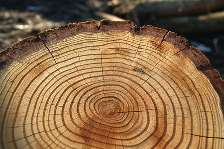 树木生长轮木头横截面高清图片