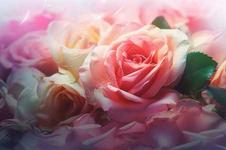 粉色美丽烟火玫瑰花图片背景