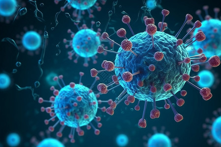 病毒3d抽象病毒细菌细胞3D概念图设计图片