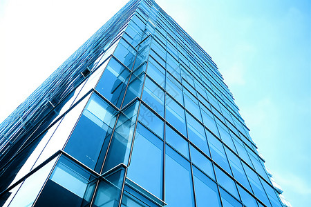 蓝玻璃高层企业大厦背景图片