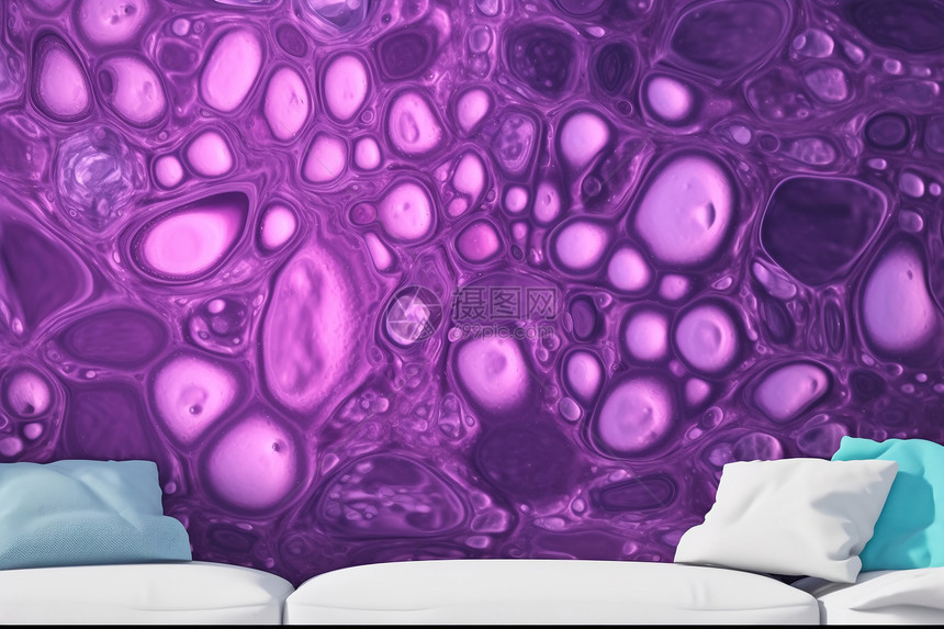紫色气泡丙烯酸绘画插图图片