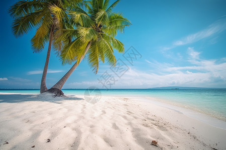 沙滩上的椰子树背景