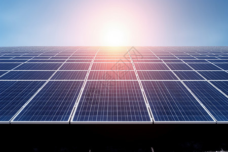 太阳能发电站光伏电池板设计图片