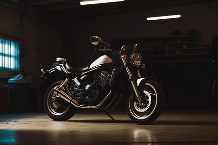 车库的摩托车背景图片