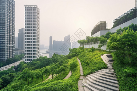 阡陌纵横楼梯纵横的城市背景