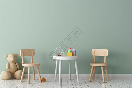 儿童桌椅儿童房里的木质椅子设计图片
