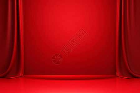 红色帷幕背景布高清图片