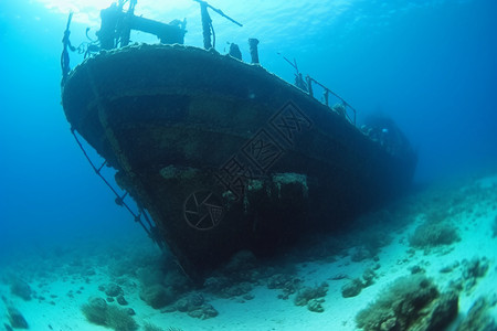 大型水下沉船高清图片