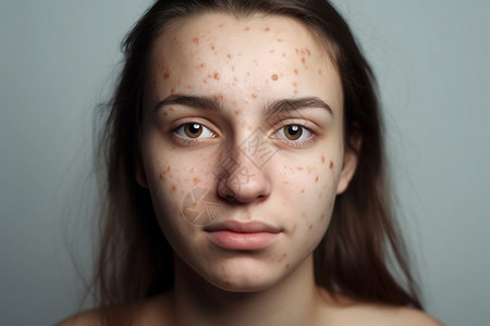 面部痘痘化妆的问题皮肤背景