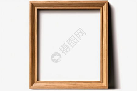 国潮背景板白色背景上的空白木框设计图片