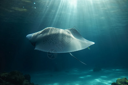 深海游泳的动物图片