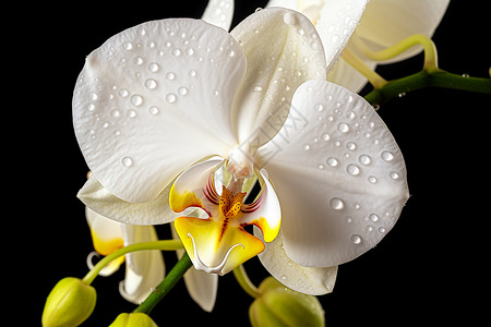 水滴在白兰花上背景图片