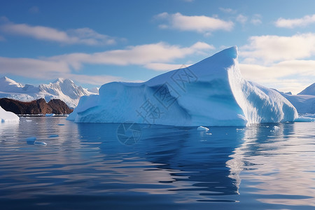 南极融化冰川融化的美景背景