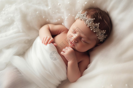 新生宝贝被纱布包围的婴儿背景
