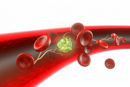 血管里的胆固醇和血红细胞高清图片