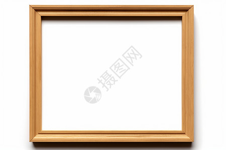 白色背景上的空白木框高清图片