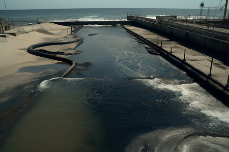 黑海排污管道废水高清图片