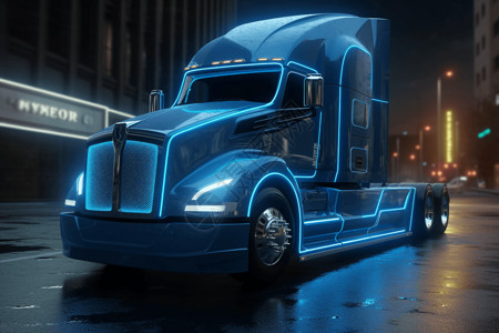 动力卡车未来派氢动力货车设计图片