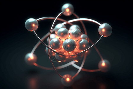 科技感3D原子模型设计图片