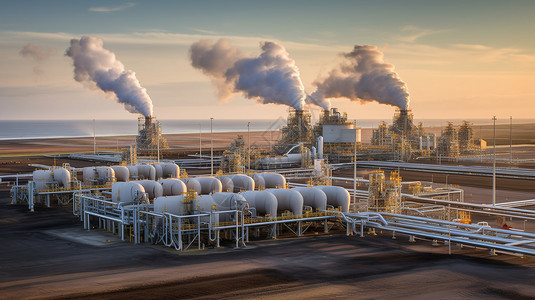 工业生产厂排放废气高清图片