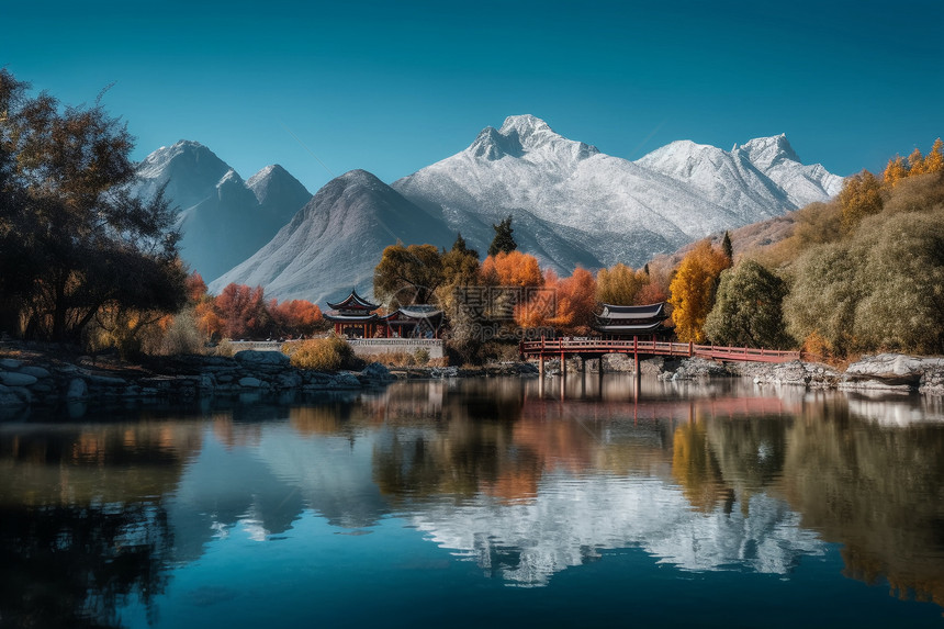 雪山美丽旅游风景图片