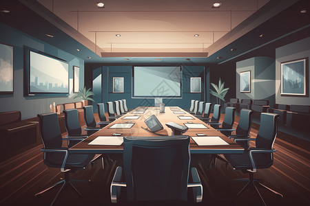 现代化的会议室背景图片