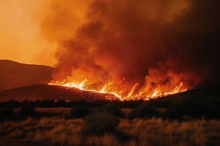 山顶野火失控背景图片