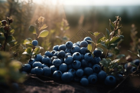 成熟的蓝莓背景图片