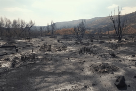 火灾后的森林景色高清图片