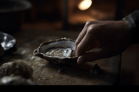 牡蛎养殖海鲜加工厂高清图片