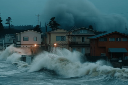 海啸灾难背景图片