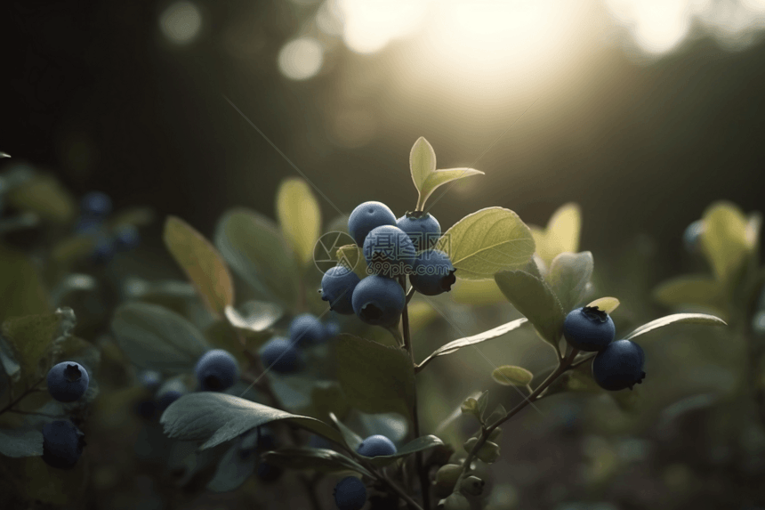 蓝莓植物特写图片