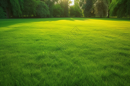 新鲜修剪的绿色草坪图片图片