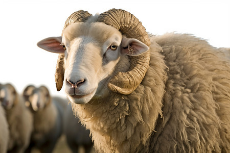 美利奴羊毛农场的羊群背景