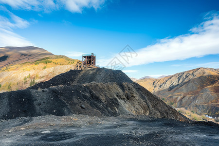采矿设备矿山的自然景观图背景