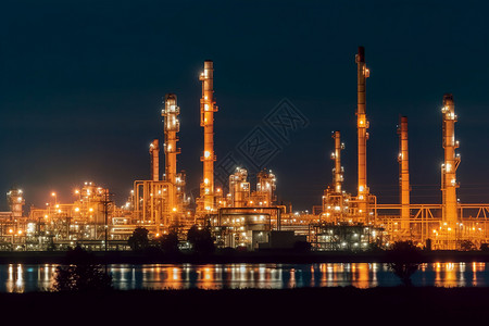 扬子石化夜晚石化炼油厂设计图片