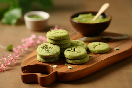 饼图素材手工抹茶饼图背景