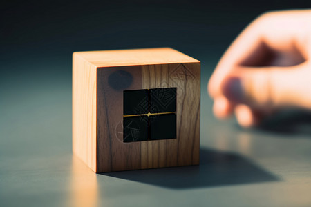 正方体模型木制游戏盒子图片背景