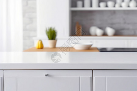 在柜台上简约现代白色厨房台面图片设计图片