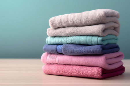 彩色叠式毛巾图片高清图片