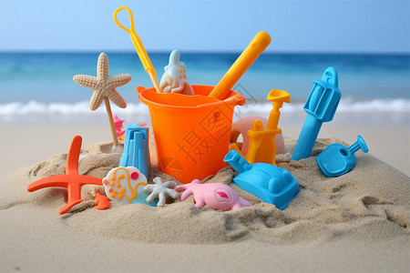 儿童沙滩塑料玩具图片背景图片