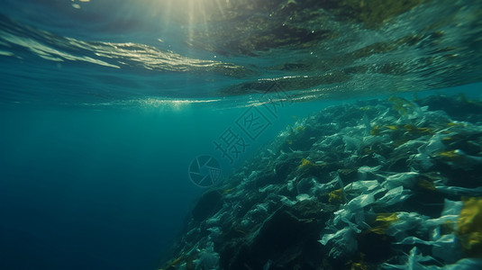 蓝色海洋污染概念图海洋污染概念图背景