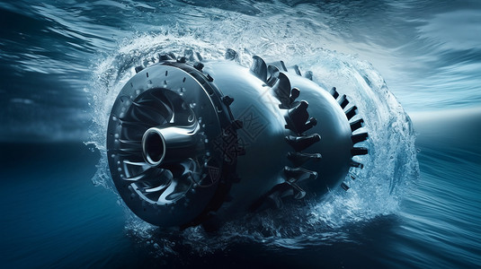 高科技水下涡轮机系统概念图高清图片